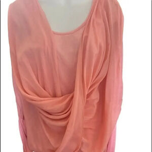 Sage Creamy Orange‎ Sherbet Resort Top and Matching Tank ML Wedding Guest Date